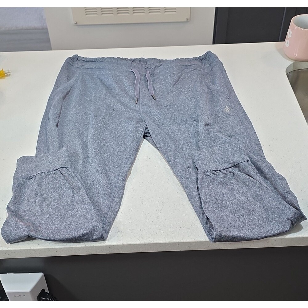 Free2B Women's Gray Jogger Pants Size M Drawstring Elastic Waist Pockets